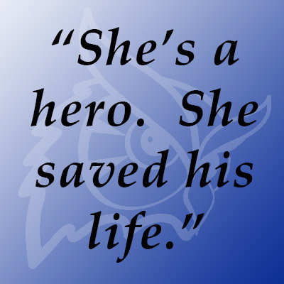 "She's a hero" pull quote